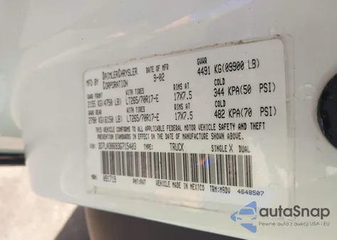 2003 Dodge Ram 3500 Slt/Laramie/St z USA, uszkodzony, nr VIN 3D7LA38693G715403